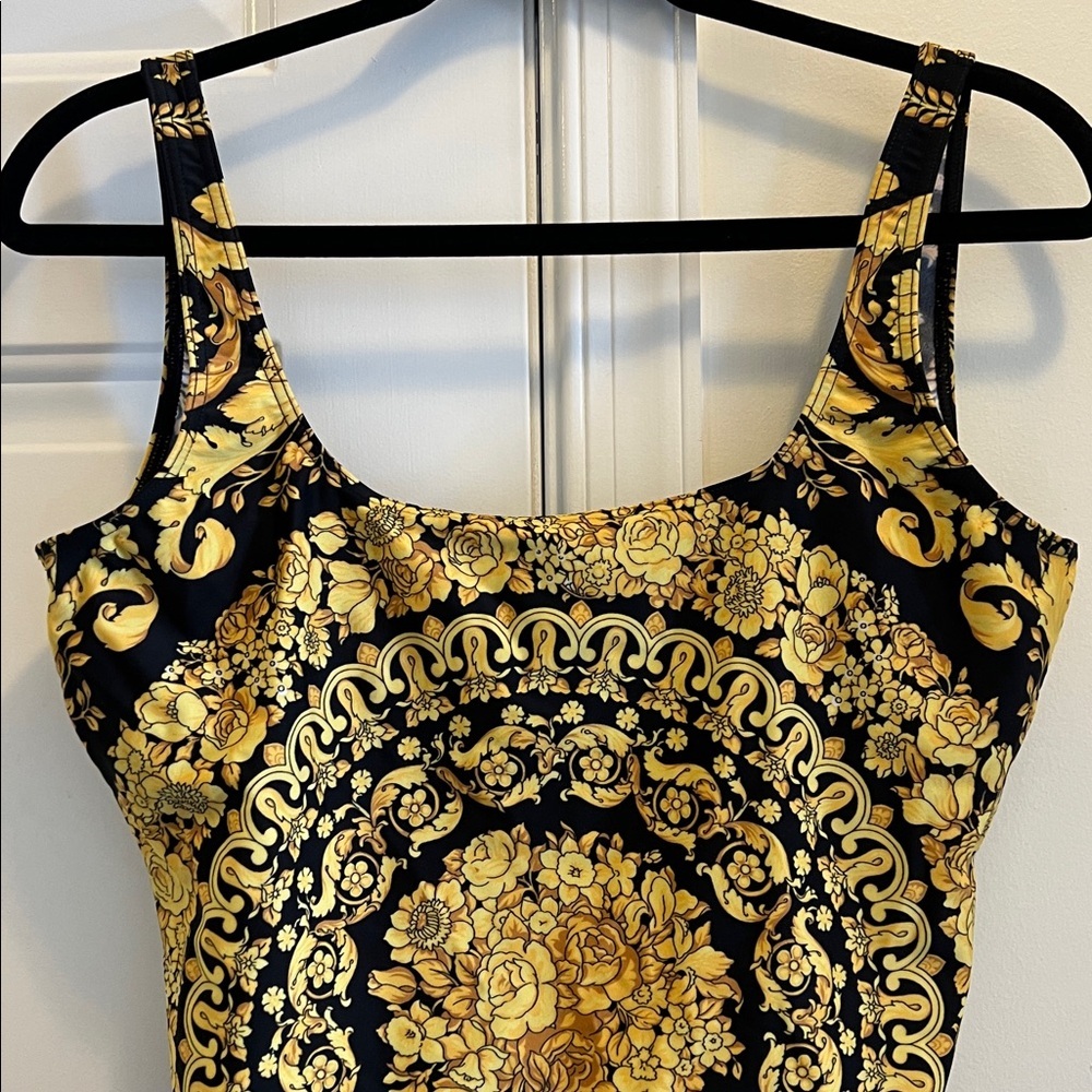 VERSACE BAROCCO PRINT one Piece Bathing suit Fits like us 10 - Picture 2 of 5